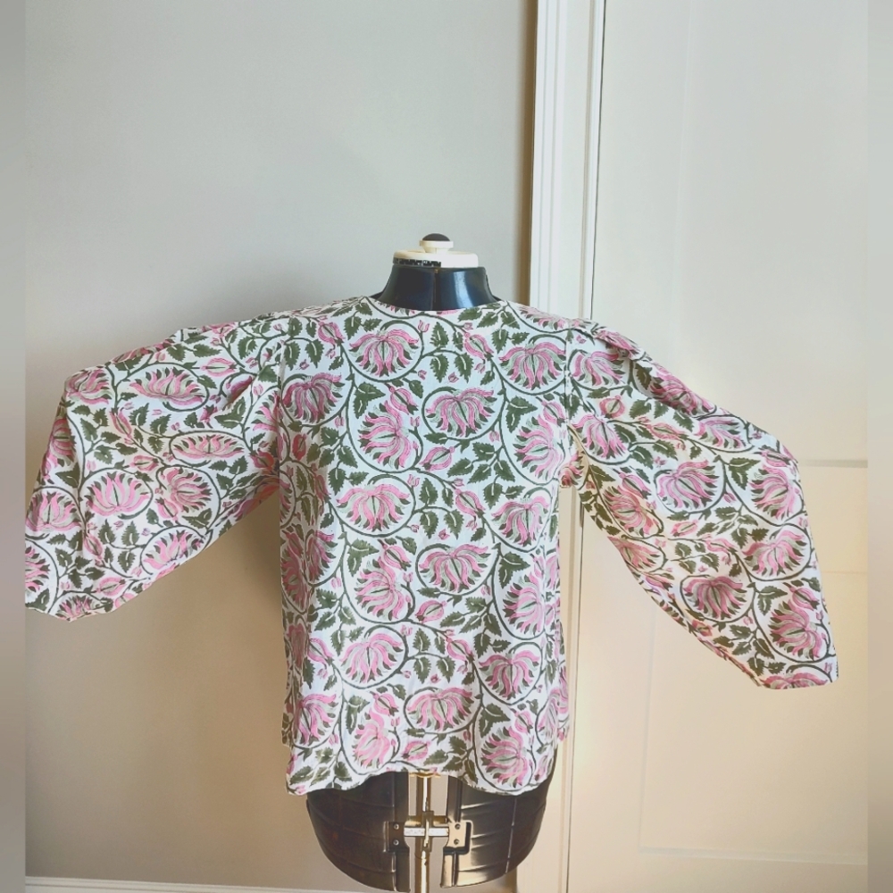 Millie Lotus Floral Puff Sleeve Top